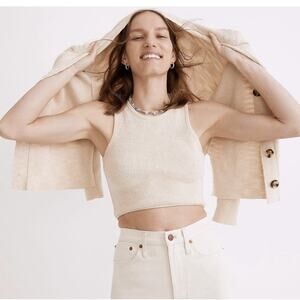 Madewll Cropped Tank Sweater Size XS Women Beige Cream Birchmoor Boho Normcore